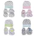 Baby Cotton Cap Set (1 Cap, 2 Hat Moja, 2 Pa Moja) – Multicolo.