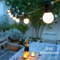 8M/13M G50 LED milky white ball light warm garland string light, suitable for outdoor decoration of wedding garden party--13M 20Bulbs--220V.