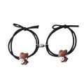 2Pcs Couples Matching Bracelet Magnet Cute Bear Rabbit Pendant Braslet Elastic Rope Paired Braclet Parent Child Brazalete. 