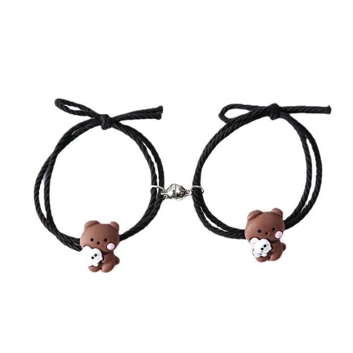 2Pcs%20Couples%20Matching%20Bracelet%20Magnet%20Cute%20Bear%20Rabbit%20Pendant%20Braslet%20Elastic%20Rope%20Paired%20Braclet%20Parent%20Child%20Brazalete%20-%20Image%206
