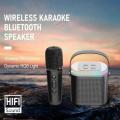 Y1 Wireless Bluetooth Speaker Multifunction with 2 Microphone RGB Portable Music Player Karaoke Machine for Child Home Gift. 