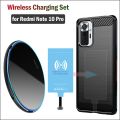 Qi Wireless Charging Kit for Xiaomi Redmi Note 10 Pro Global Wireless Charger Transmitter+Type-C Charging Receiver+Phone Case. 