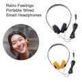 Retro Feelings Portable Wired Small Headphones Music Mp3 Walkman INS Style Headset Sports Fashion Photo Props. 