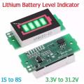 1S - 4S-8S Single 3.7V Lithium Battery Capacity Indicator Module 4.2V Blue Display Electric Vehicle Battery Power Tester Li-ion. 