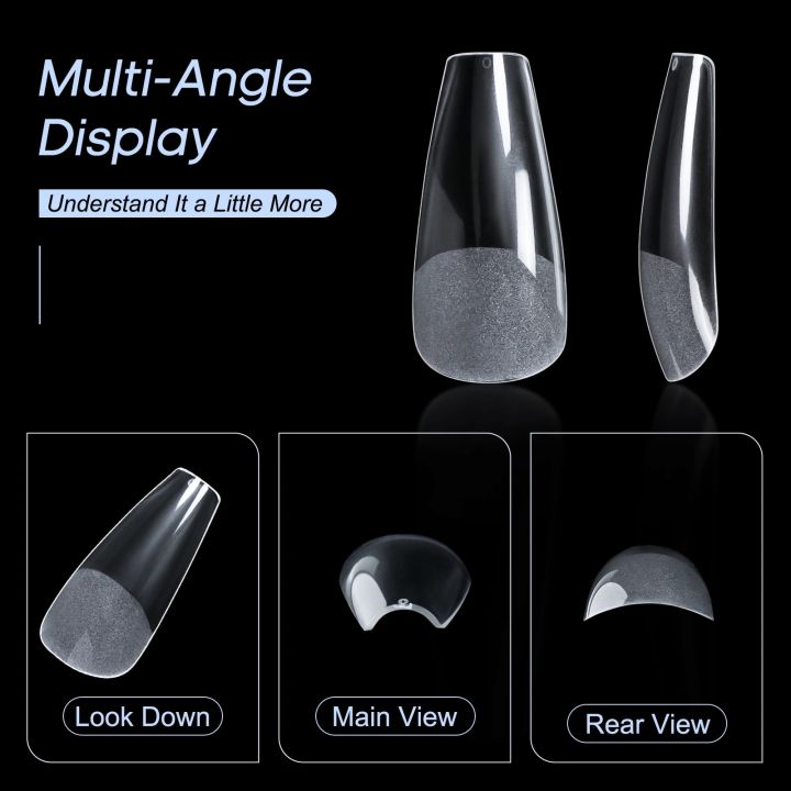 240pcs%20False%20Nail%20Tips%20Long%20Ballet%20Full%20Cover%20Half%20Frosted%20Nail%20Press%20on%20Nail%20-%20Image%203