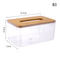 Tissue Clear Box Napkin Household Transparent Rectangular Wooden Modern Desktop Creative Transparent Table Tissue Box Holder. 
