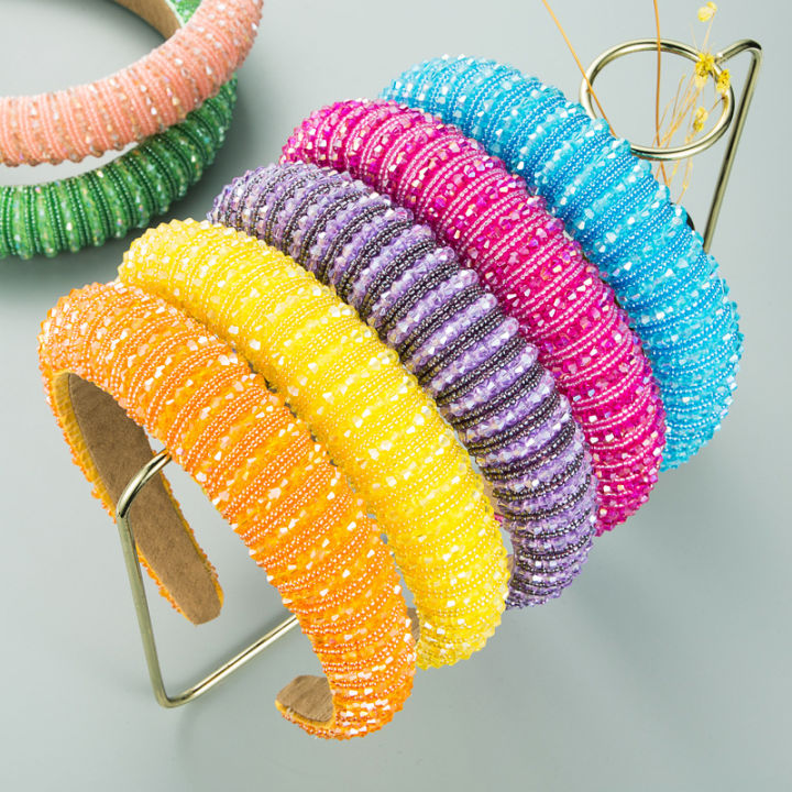 Heming%20headbands,%20European%20and%20American%20hand-woven%20beaded%20headbands,%20women's%20baroque%20sponge%20hair%20bundles,%20Korean%20simple%20face%20wash%20hair%20accessories%20-%20Image%202