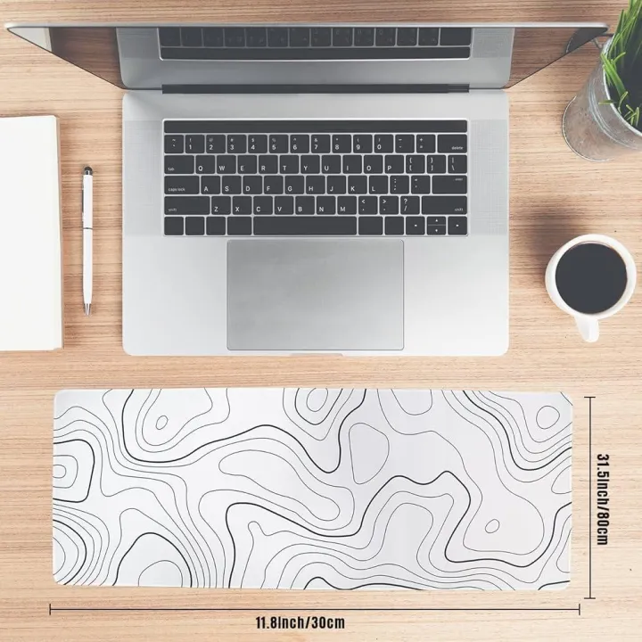 WHITE%20&%20BLACK%20Large%20Gaming%20Mouse%20Pad%2090x40cm%20(35.4x15.7in)%20-%20Non-Slip%20Rubber%20Base%20Desk%20Mat%20&%20Keyboard%20Pad%20for%20Gaming,%20Office%20-%20-%20Image%203