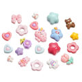 St. kunkka 10Pcs Acrylic Heart Patch Resin Flower Beads Patch Can Be Used For DIY Jewelry Making Crafts and Accessories. 