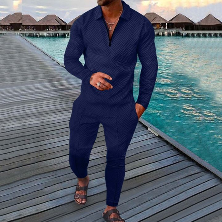 Men's%20Polo%20Suit%20Fashion%20Men%20Casual%20Set%20Autumn%20Solid%20Color%20V-neck%20Zipper%20Long%20Sleeve%20POLO%20Shirt+Pockets%20Pants%20Two%20Pieces%20Set%20Men%20-%20Image%203