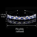New Hair Band Wedding Hair Accessories for Women Girls Headband Hair Ornaments Headpiece Blue Crystal Crown Hair Jewelry.