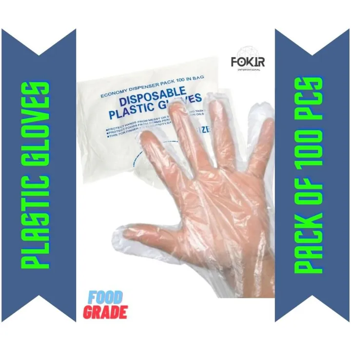 100 Pcs  Clear Plastic Gloves,  Eco-friendly Hand Gloves, Multi-Purpose Safety Cleaning Food Safe Gloves For Cooking, Medical Care, Gardening, Hair Salon, Spa, Home, Kitchen, and Bathroom