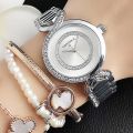 New Ladies Wrist Watches New Fashion Dress Watch Women Crystal Diamond Watches Stainless Steel Silver Clock Women Montre Femme.