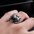 Personality Punk Men's Tiger Ring Men's Exquisite Animal Jewelry Titanium Steel Gothic Punk Biker Rings.
