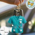 【On Sale】 Personality Doctor Themed Dentist Costume Keychain 2D Plane Dentist Pendant with Key Ring Doctor Hanging Decoration Gifts.