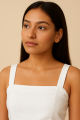 White Denim Tank Top | Comfortable | Easy to Wear | Breathable. 
