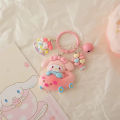 Cute Cartoon Character Sanrio Hello Kitty Cute Animal Bumper Car Resin Keychain Sweet Girl Ornament Pendant Bag Gift. 