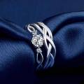 Couple Rings for Men and Women Adjustable Silver Alloy Finger Rings with Exclusive Stone and Free Ring Box.