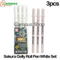 Sakura Gelly Roll white Gel Pens - set of 3 pens - Assorted nib sizes. 