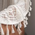 America Beige Cotton Window Curtain with Tassels Decorate Valance The Luxury Living Room Bedroom Kitchen Easy Drape Curtains.