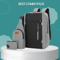 3 Pieces Bag Combo Bag Pack (Ash+Black ).