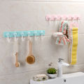 Multifunction Kitchen Storage Hook Holder 6 Hooks Wall Door Hanger Hooks for Spoon Scoop Bathroom Kitchen Organizer. 
