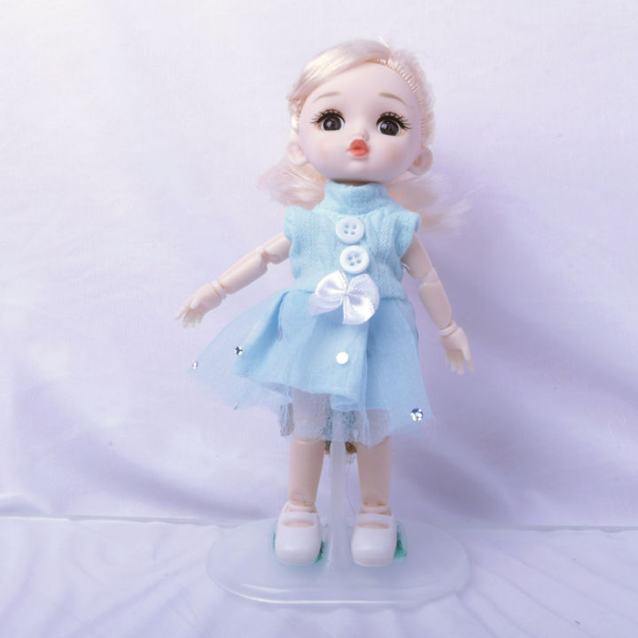 blue%20dress%20BJD%20doll%20with%2013%20Movable%20Joints%20Doll%206%20Inch%20Makeup%20Cute%20Brown%20blue%20Eyeball%20Dolls%20with%20Fashion%20Dress%20for%20Girls%20Toy%20-%20Image%204