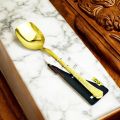 Elegant 10 Inch Curry Serving Spoon - Golden Finish, Stainless Steel, Non-Magnetic, Mirror Polish, Ideal for Cooking and Serving. 