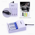 DoublePow Battery Charger: Charge AA, AAA, and 9V Batteries - Versatile Solution for Your Rechargeable Battery Needs. 