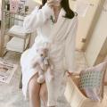 Coral Velvet Pajamas Women's Nightgown Autumn and Winter Long Thickened Flannel Bathrobe Outerwear Nightgown High-Profile Figure.