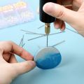 JAERBEE Electric Resin Drill Set,Including Eye Screws,Twist Drill Bits Tools,Electric Mini Drill for DIY Keychains Crafts Making. 