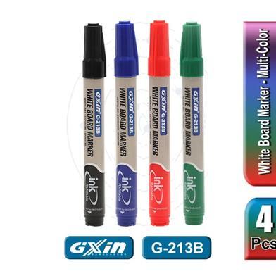 GXin G-213B Multi-Color Classic Refillable White Board Marker Pen- 4 pcs 4 colour set