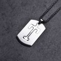 Letter Tag Necklaces Stainless Steel Chain Vintage Black Men Necklaces Pendant Necklaces for Women Female Male Jewelry. 