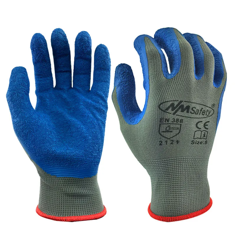 24 Pieces/12 Pairs Work Gloves Polyester Cotton Palm Coated Rubber