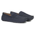 Maverick Dark Navy Nubuck Leather Loafer for Men. 