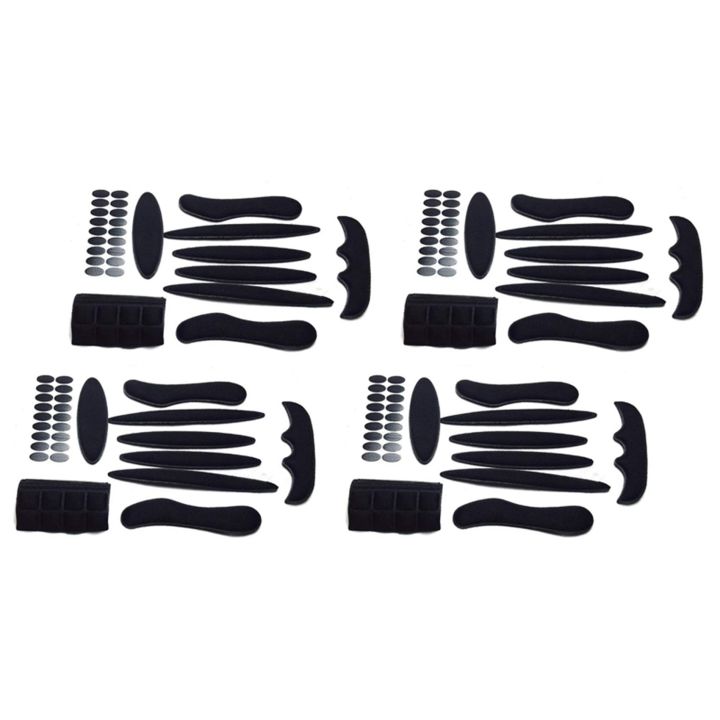 4 Pack Universal Cycling Replacement Sponge Pads Set Helmet Cushions Kit for Bike Cycling Motorcycle Helmet,Black