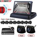 Option 2-Red Sensors-Koorinwoo LCD Screen Parktronics 8/4 For Cars Parking Sensors HD System 22MM Camera With Radar Detector Full Kit For Android DVD.