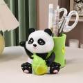 Panda Pen Holder Panda Statue Tabletop Ornament Home Decor Cartoon Organizer for Desk.