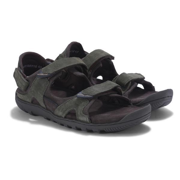 Woodland Leather Sandals  For Men - 491108 Olive Green