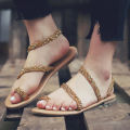 Womens Ladies Girls Korean Sandals for Women Women Rome Open Toe Rhinestone Decoration Sandals Flats Slip On Shoes Sandals Women Casual Flat Shoes Fashion Shoes Work.