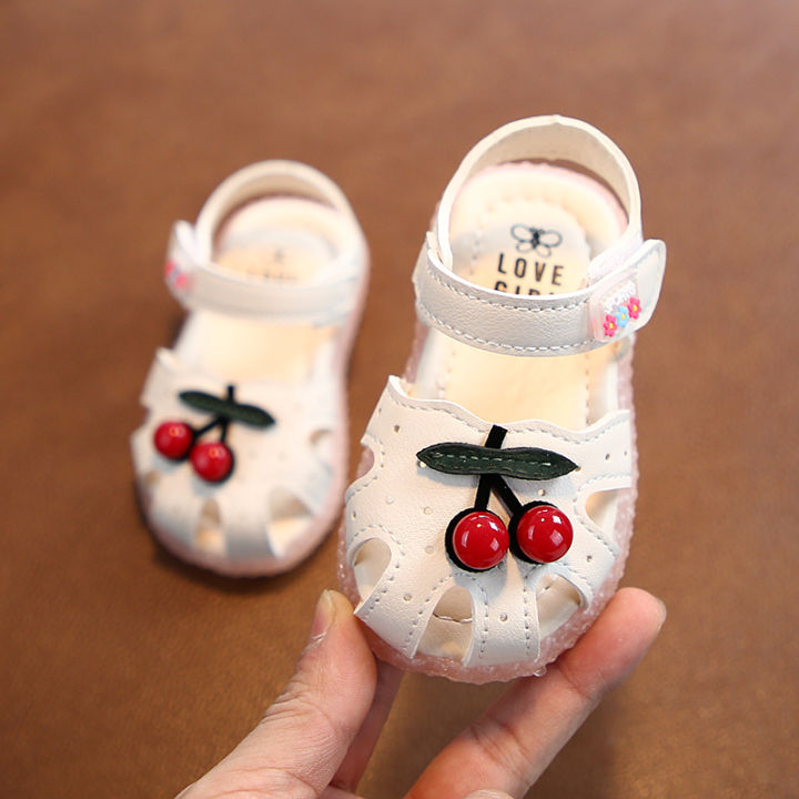Summer Children's Cartoon Sandals Baby Girls Cherry Sandals Soft Bottom Kids Princess Shoes