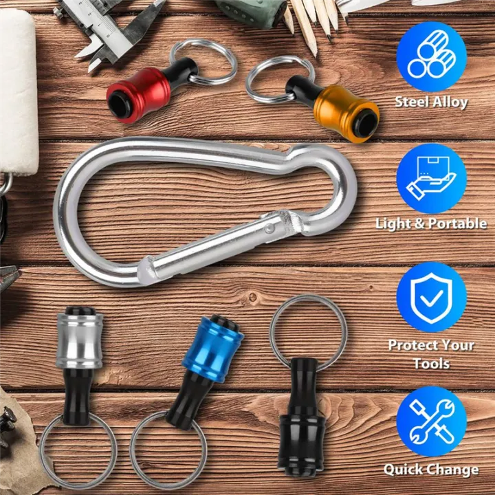 12Pcs%201/4%20Inch%20Hex%20Shank%20Screwdriver%20Bit%20Holders,%20Keychain%20Extension%20Bar,%20Portable%20Fast%20Change%20Bit%20Holder%20Set%20-%20Image%204