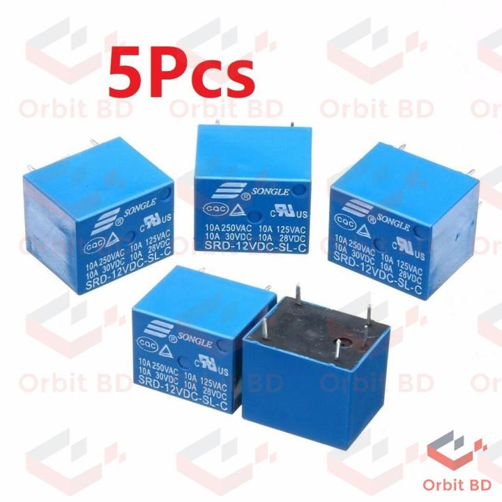 SRD-12VDC-SL-C Power Relay 10A-5Pcs