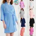 Premium Cotton Waffle Bathrobe – Lightweight Knee-Length Spa Robe.