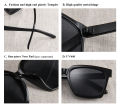 CONCHEN Big Black square sunglasses men PC sun glasses UV400 men's sunglasses good factory shade sunglasses 2024.