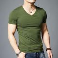 Tops Men T Shirt Fitness T-shirts Mens V neck Man T-shirt For Male Tshirts M-4XL Plue Size B0667. 