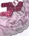 Georgette Saree for Women All Season Georgette Fabric Stylish Elegant Saree Saree with unstitched Blouse in Multicolor. 