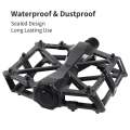 Bicycle Aluminum Alloy Pedals Flat-Platform For Cycling Mountain MTB BMX Bike Bicycle Bearing 9/16 Inch Left & Right Black Bicycle Accessories.