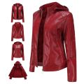 PU Leather Coat Women Woolen Jacket Spring Fall Winter Top Slim Korean Streetwear Moto Biker Punk Outwear Abrigos Mujer Invierno. 