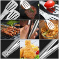 Precision and Style Combined: Stainless Steel Cooking Tong Clip Clamp - The Ultimate Accessory for Salad Serving and BBQ Mastery..